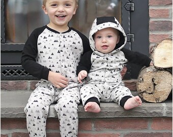 Cozy Kid Coveralls PDF Sewing Pattern / Coveralls Pattern / Kids Pajamas Sewing Pattern / Bodysuit Pattern / Baby Pajama Sewing Pattern