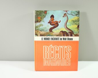 1972 Wonderful Worlds of Walt Disney - Récits imaginaires - Livre de Paris Edition - Vintage children book