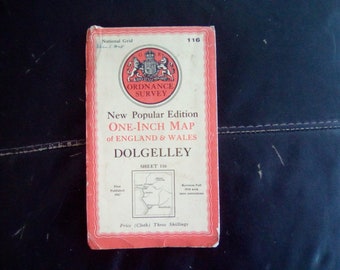 Vintage Cloth Ordnance Survey Map - Dolgelley