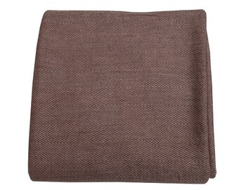 Brown Herringbone Cashmere Throw 135 x 270cm