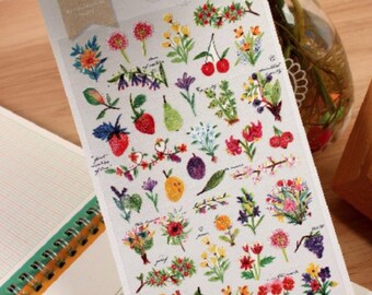 Korean stickers Suatelier Sonia brand of Love Flower Stickers - Korean Stationery Great for Scrapbooking or Embellishment