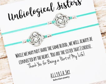 Unbiological Sister Bracelet Set | Best Friend, Soul Sister Bracelets | Big Little Sorority | Best Friend Gift Jewelry | Matching Bracelets