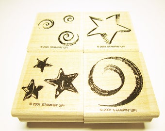 RUBBER STAMPS Assorted Christmas Stamps Rubber Stamp Set Card Making Scrapbooking Rubber Stamp Supplies Christmas Card Art Set Of Four