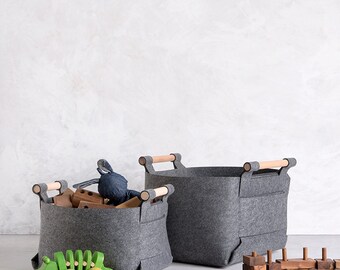 Storage Basket, Toy Storage, Nursery Decor, bathroom storage, Felt Basket, Storage bin, Lego storage, Home Decor, Living Room Decor,