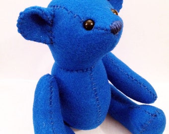 Teddy bear felt plushie stuffed animal- choose your color!