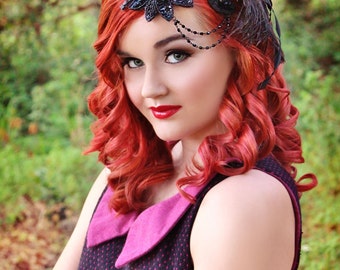 Striking Black and Grey Fascinator