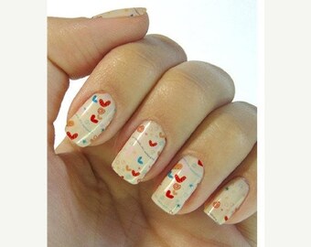 On Sale hearts nail stickers decals nail art water decals, Nail Water Decals Transfers Wraps