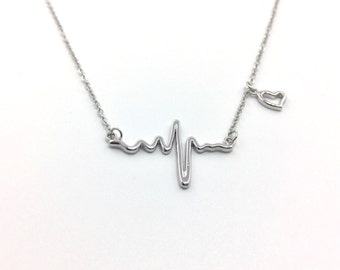 Electrocardiogram EKG, Heart Beat Necklace Gift for Doctor, Nursing gift, Paramedic, EMT, Nursing Graduation
