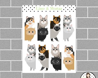 Peek A Boo CAT Planner Stickers