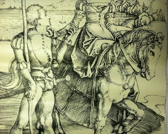 Albrecht Dürer, Lady on Horseback and the Lansquenet (CA. 1497) COPY