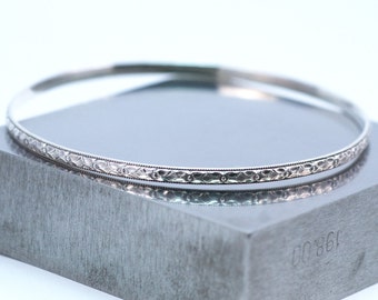 Sterling Silver Bangle Bracelet, Art Deco Bracelet, Silver Bangle Made to Order, Silver Bracelet, Stacking Bracelet, Stacking Bangle