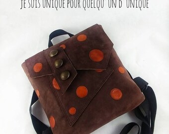 Recycled leather backpack