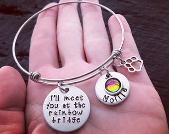 I'll Meet You At The Rainbow Bridge Bracelet © | Pet Memorial Jewelry | Pet Memorial Bracelet | Pet Sympathy Gift | Pet Sympathy Jewelry