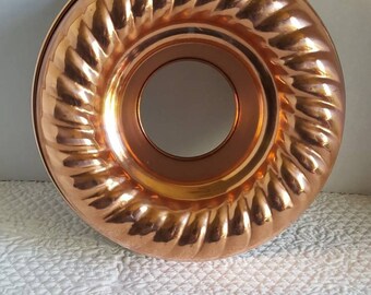Vintage Copper Ring Mold, Jello Mold, Copper Kitchen Decor