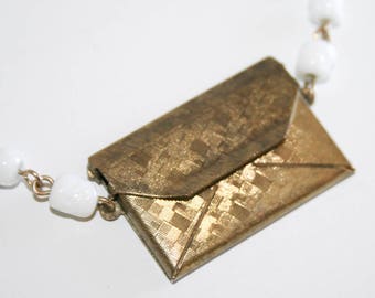 Brass Envelope Letter Necklace