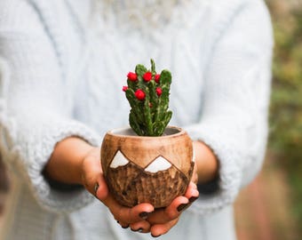 Succulent planter Ceramic planter Mountain mug Flower pot Indoor planter Small succulent pot Small vase Cactus pot Mini planter Christmas