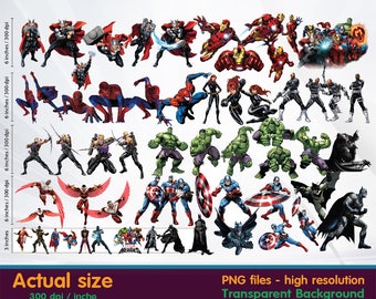 superhero clipart - super hero clipart - Digital 300 DPI PNG Images, Photos, Scrapbook, Cliparts - Instant Download