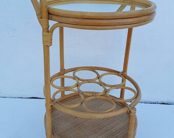 Vintage Rattan Bar Cart.