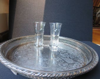 Two Vintage Libbey Fluted Carriage Double Shot Glasses