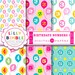 Birthday Party Numbers digital paper, one, two, three, four, five, scrapbook, balloons, Instant Download