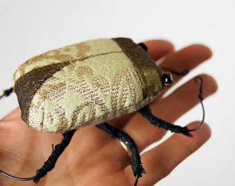 Mystical Scarab Beetle Sculpture Fiber Art Ancient Egypt Entomology Natural History Gift Nature Lover Gift Luxury Woodland Gift