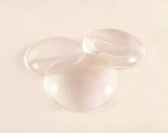 CAC14 - Set of 13 round 20mm glass Cabochons.