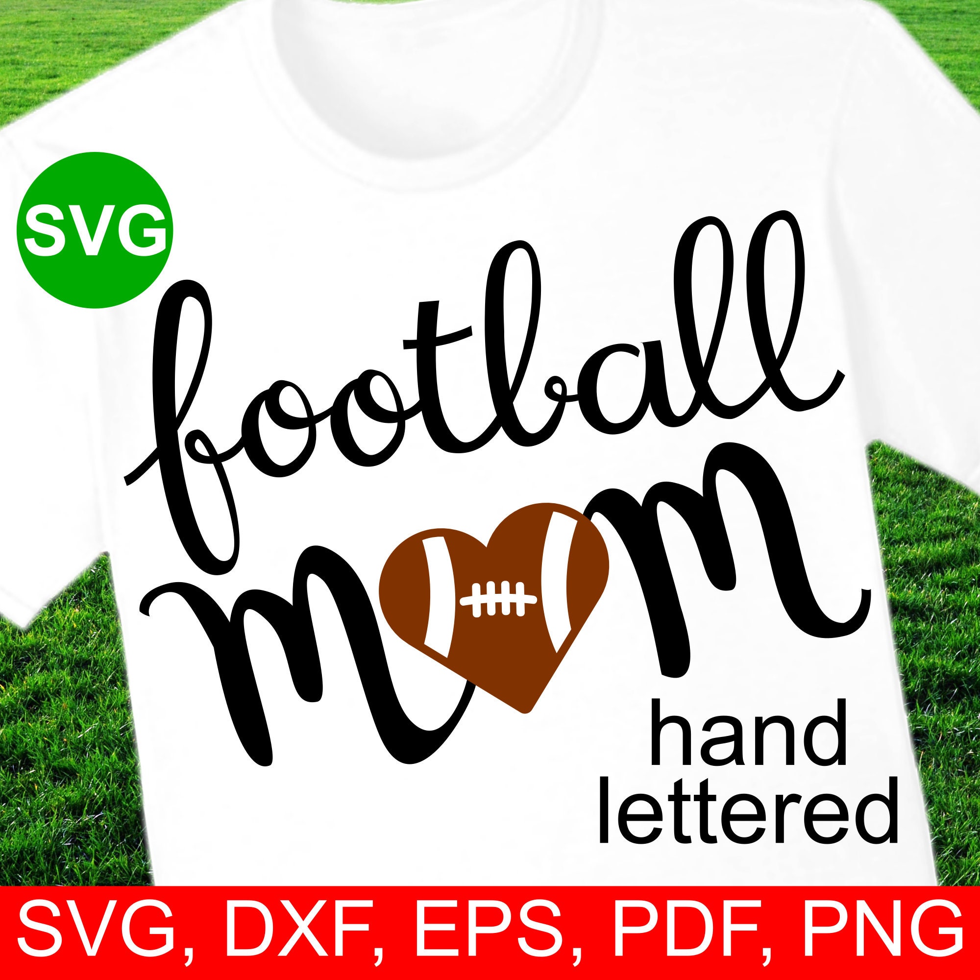 Download Football Mom SVG File and printable clipart with heart shaped football to make Football Mom ...