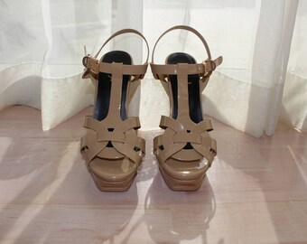 Cream Patent Leather Pumps