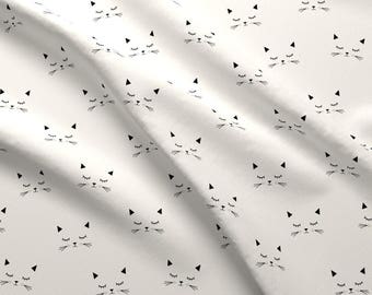Cat Fabric - Cats Ivory By Kimsa - Nursery Baby Home Decor Cats Cotton Fabric By The Yard With Spoonflower