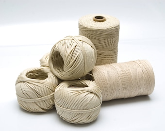 Natural Cotton Twine, Polished and Unbleached, with 1,7mm Thickness