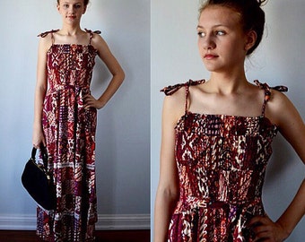 Vintage Maxi Dress, Vintage Boho Maxi Dress, 1960s Maxi Dress, Summer Dress, Vintage Dress, Summer Dress, 1960s Dress, Dresses