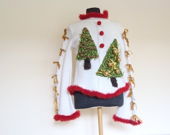 Upcycled sweater, ugly christmas sweater, recycled clothing