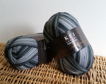 Sock Yarn, Cashmere, Luxury Sock, Self Striping, KFI Indulgence, Wool Blend Sock Yarn, 06 Steel