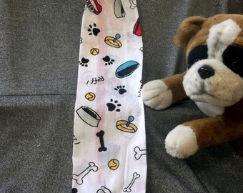 Plastic Bag Holder Sock, Dog Things White Print
