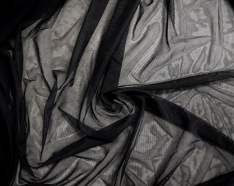 Black sheer fabric | Etsy