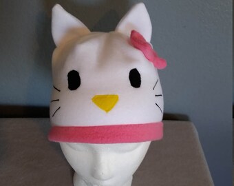 Hello Kitty Hat/Hello Kitty Child and Adult hat/ Hello Kitty Beanie Winter child and Adult hat/ Fun Halloween Hat/ Ski hat/ Fun Ski Hat