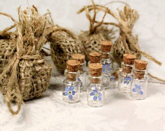 blue wedding favor bag forget me not flower bottle mini blue flower gift rustic wedding gift bags woodland wedding favors bridal shower fj60