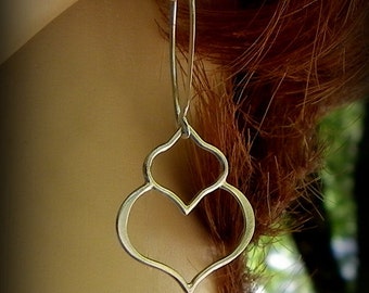 Sterling silver lotus petal earrings, yoga earrings, dangle earrings wedding earrings