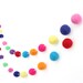 72 Felt Ball Garland -Pin/Red