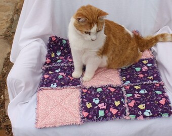 Cat Bed, Cat Blanket, Cat Quilt, Cat Accessories, Pet Bedding, Luxury Cat Blanket, Purple Cat Blanket, Pet Supplies Pet Blanket, Travel Bed