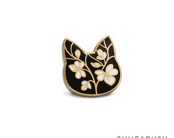 Floral Cat Enamel Pin