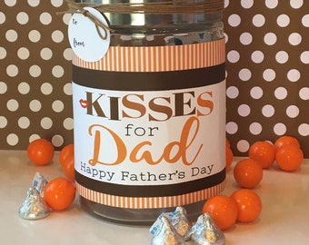 Kisses for GRANDPA Label / Fathers Day Gift Idea / Hershey
