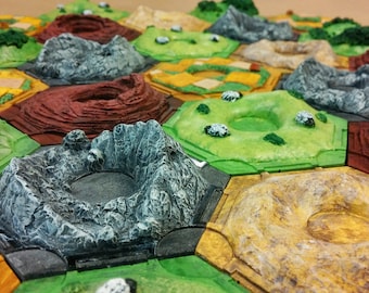 3D Settlers of Catan resource tiles