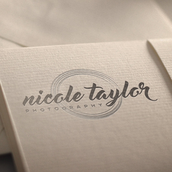 INSTANT DOWNLOAD, DIY Logo, Unique Photography Logo, Handwritten Logo, Calligraphy Logo, Cheap Logo, Silver Logo, Modern Logo, Circle Logo