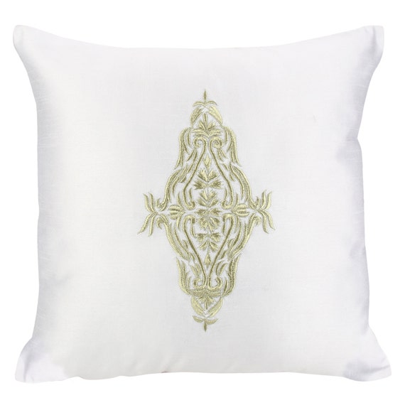 White Gold Pillow Cover White Gold Damask Pillow Cover Damask