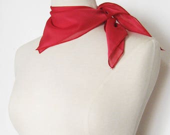 Square scarf or cover costume red chiffon