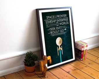 Star Trek - Captains Oath - Mission Oath - Quote Typography Art Poster Print - (Available in Many Sizes)