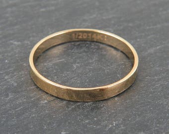 Gold Filled Flat Ring ~ Size J