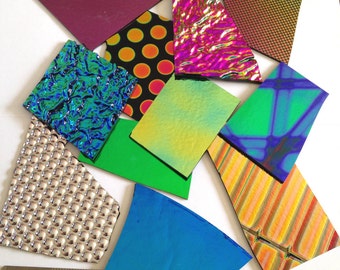 3 oz Sample Dichroic Scrap Glass 90COE on BLACK - 1 Inch and up sized pieces - Fused Glass Supply