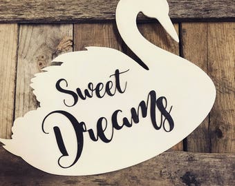 White Swan Childs Decor Sweet Dreams
